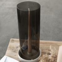 Storm glazen cilinder bruin recht